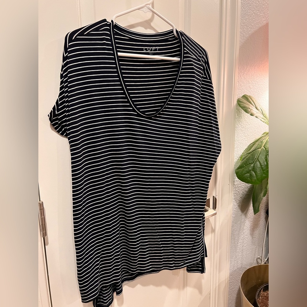 Loft, never worn, navy & white striped t-shirt